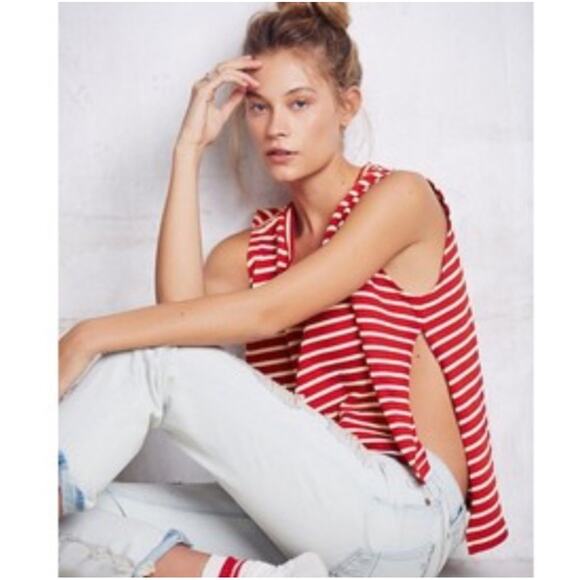 Free People We The Free Madness Striped Muscle Tee - Picture 4 of 7